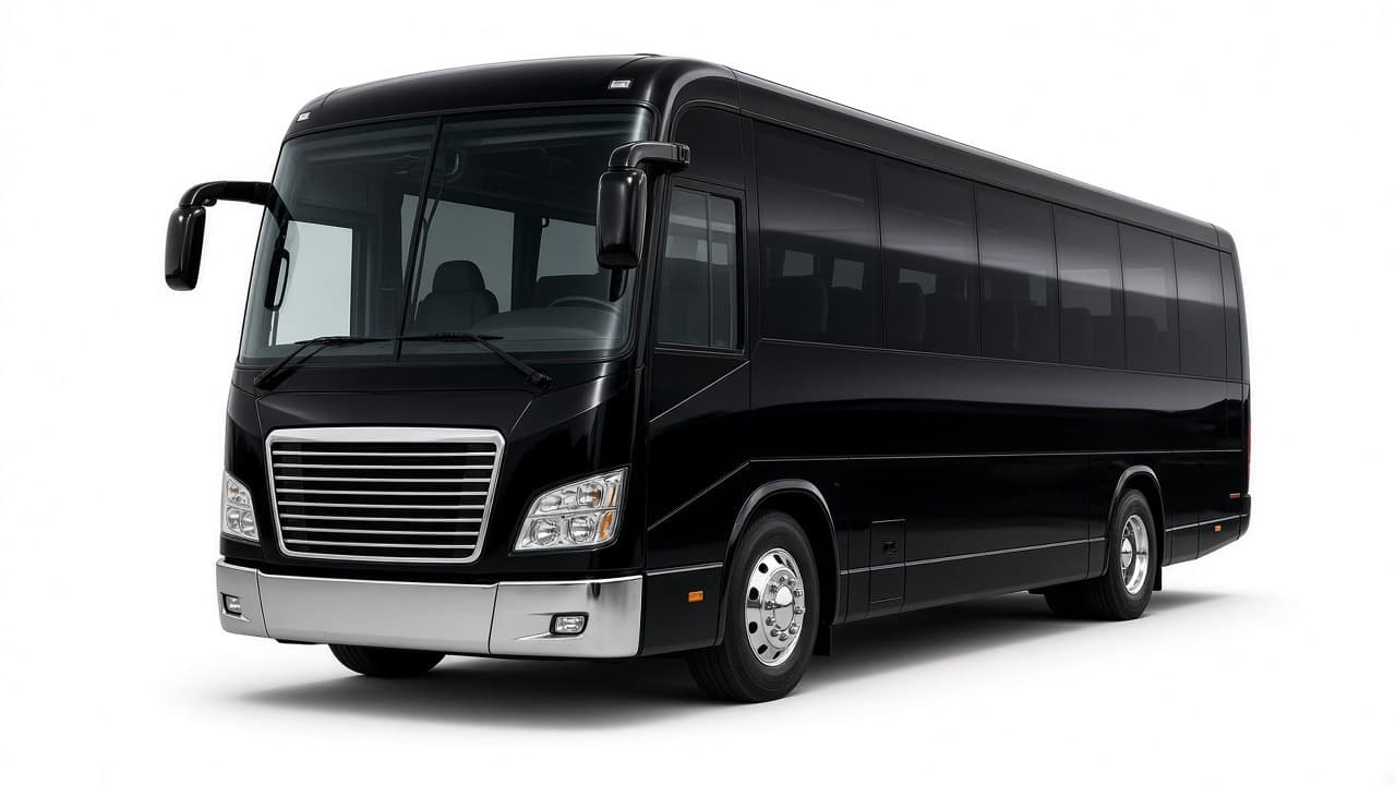 Black mid-size coach bus for Montreal group travel